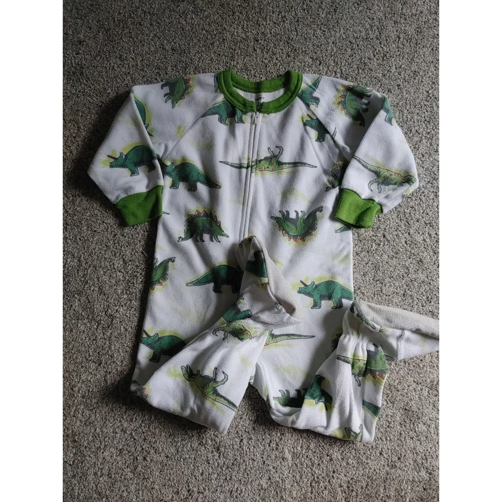 Carter's 2T Dinosaur Fleece Footed Baby Sleeper Pajamas One Piece Zipper